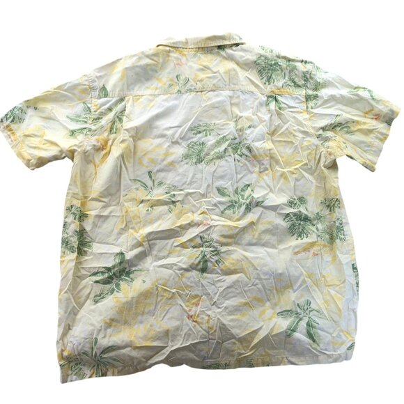 Columbia Mens Hawaiian Shirt XXL Short Sleeve Yellow Tropical Button Up Casual - Picture 2 of 10